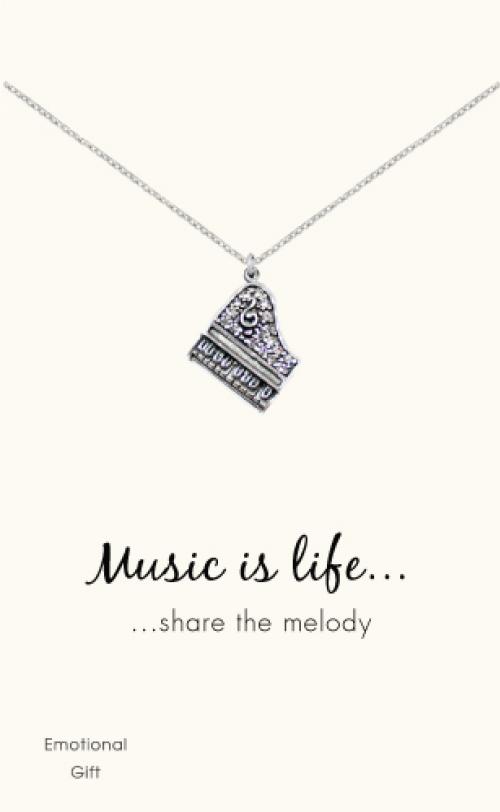 Grand piano silver pendant